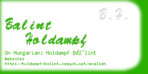 balint holdampf business card